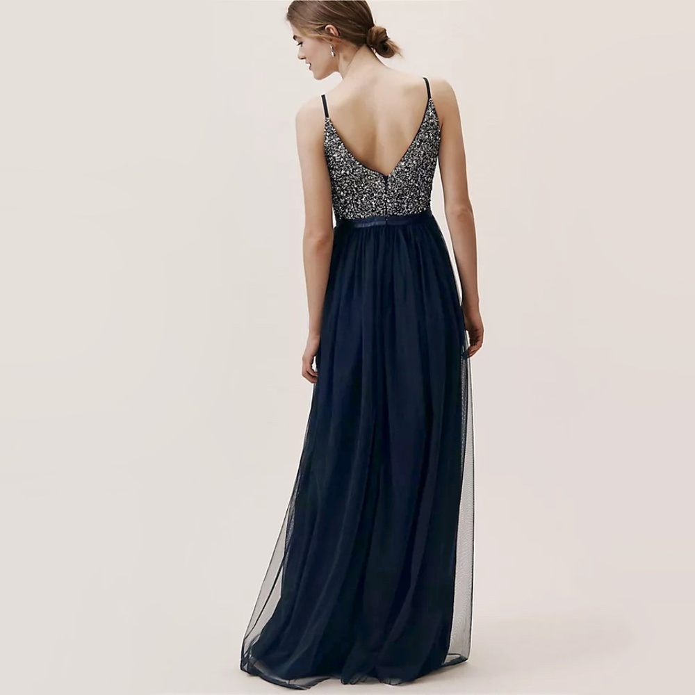 BHLDN | Frothy Beaded Tulle Avery Dress in Midnight | NWT